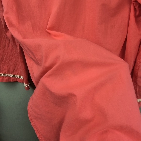 CHARLIE PAIGE Cotton Lightweight Lagenlook Blouse Tunic Pink White Womens Size M - Picture 9 of 12